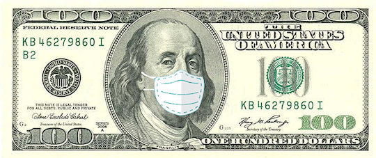 ben franklin with covid mask